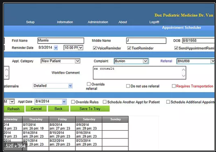 screenshot of DOX Podiatry